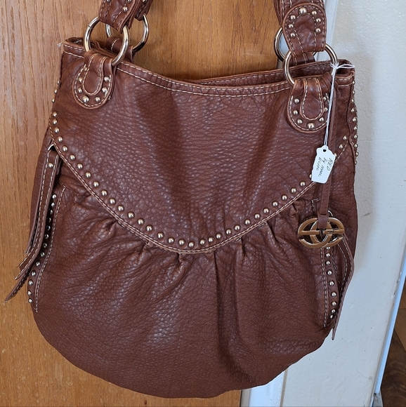 Red by Marc Ecko Soft Pebbled Vegan Leather Hobo Slouch Bag - Picture 6 of 17